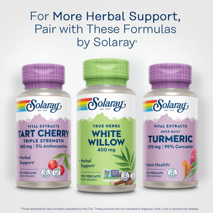 SOLARAY White Willow 400mg - White Willow Bark Capsules | Wellness Support | Non-GMO, Gluten Free, Vegan