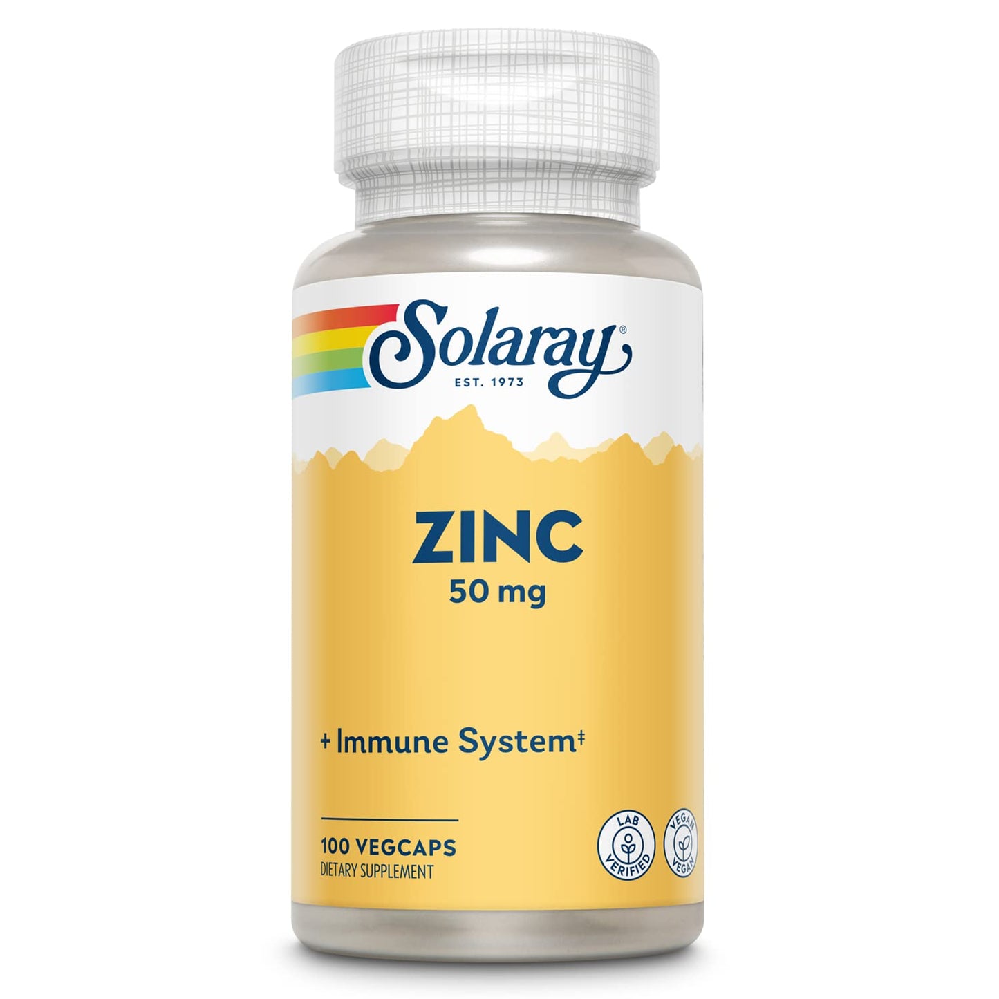 Solaray Zinc 50mg Immune Support Capsules – 100 Count, Vegan