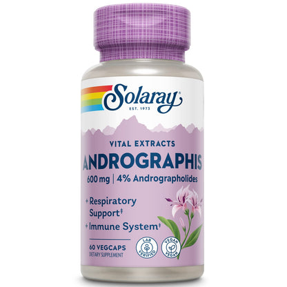 SOLARAY Andrographis Aerial Extract 600 mg - Immune & Respiratory Support | 60 VegCaps