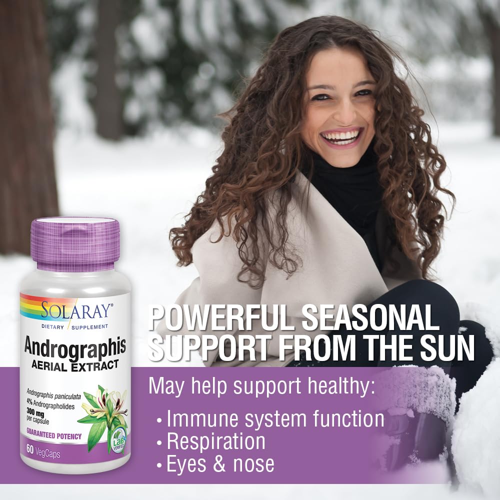 SOLARAY Andrographis Aerial Extract 600 mg - Immune & Respiratory Support | 60 VegCaps