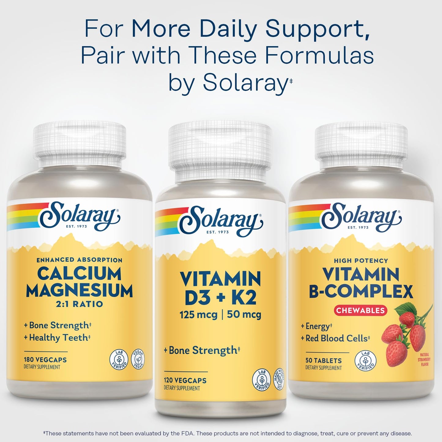 SOLARAY Vitamin B-Complex Chewables – Strawberry – Healthy Energy, Metabolism & Red Blood Cell Support | 50 Tablets (Pack of 2)