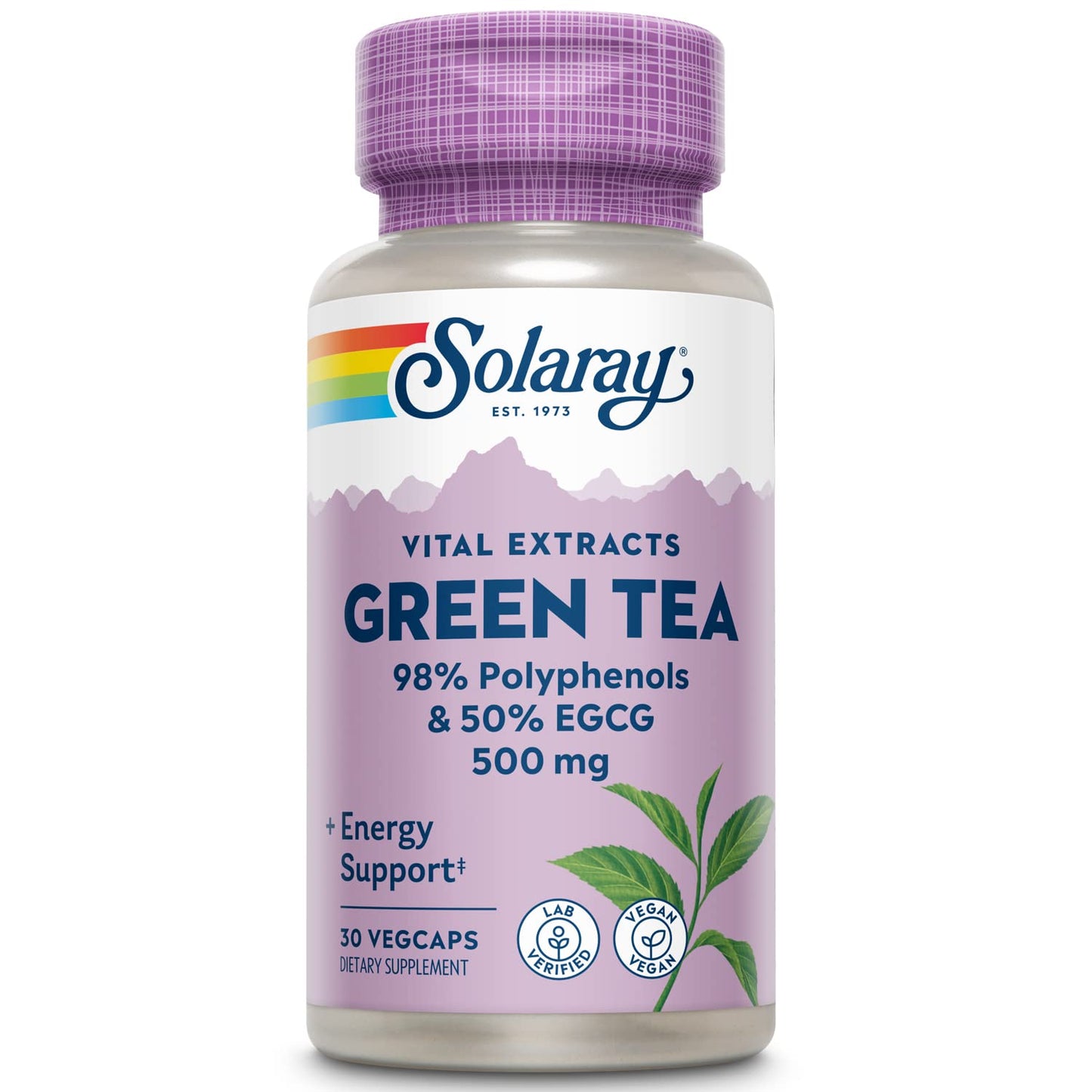SOLARAY Green Tea Leaf Extract Double Strength Veg Caps 500mg | 30ct