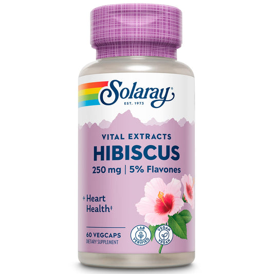 SOLARAY Hibiscus Flower Extract Capsules | Healthy Cardiovascular Function Support | Non-GMO, Vegan | 60 VegCaps BritishVita | Premium UK Vitamins & Wellness Supplements
