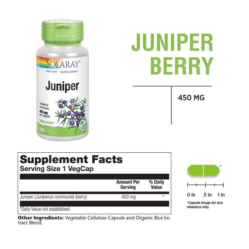 Solaray Juniper Berry 450 mg | Digestive Support, Cleansing & Water Balance