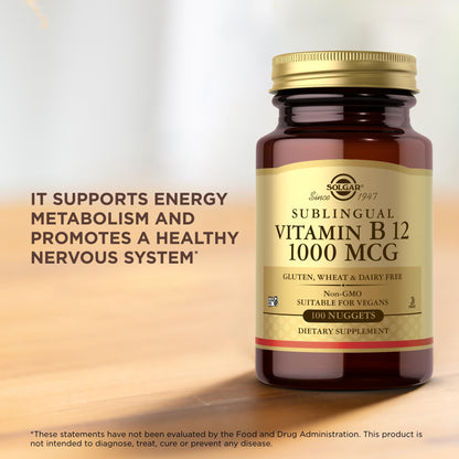 Solgar Sublingual Vitamin B12 1000 mcg – 500 Servings (2-Pack), Vegan, Non-GMO, Gluten & Dairy Free