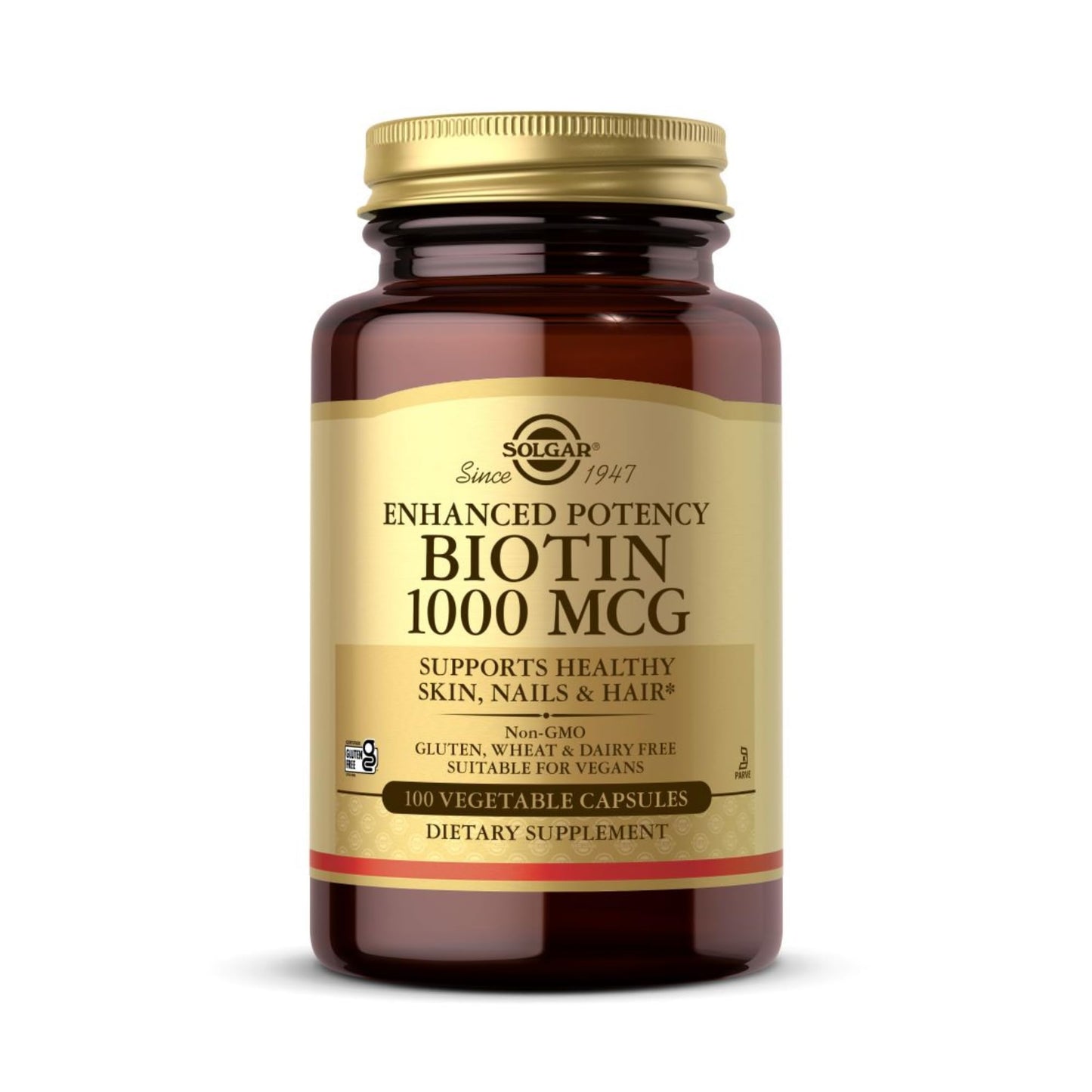 Solgar Biotin 1000 mcg - 100 Vegetable Capsules | Skin, Nails & Hair