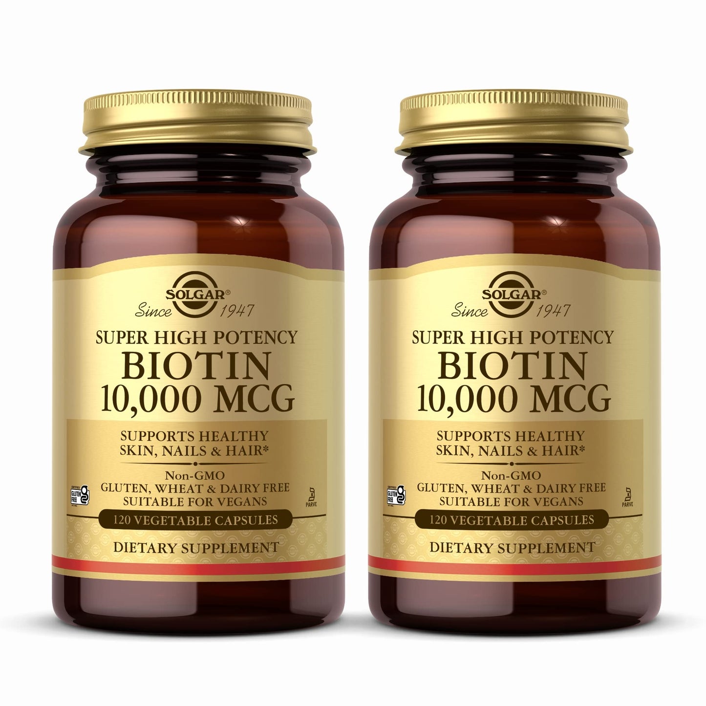 Solgar Biotin 10,000 mcg – 240 Servings (Pack of 2) – Vegan, Gluten Free