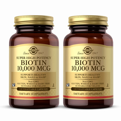 Solgar Biotin 10,000 mcg – 240 Servings (Pack of 2) – Vegan, Gluten Free