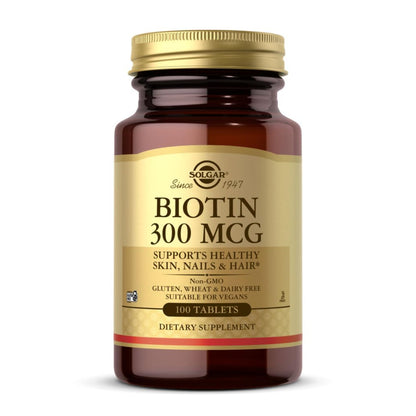 Solgar Biotin 300 mcg – 100 Tablets | Vegan, Non-GMO, Gluten Free