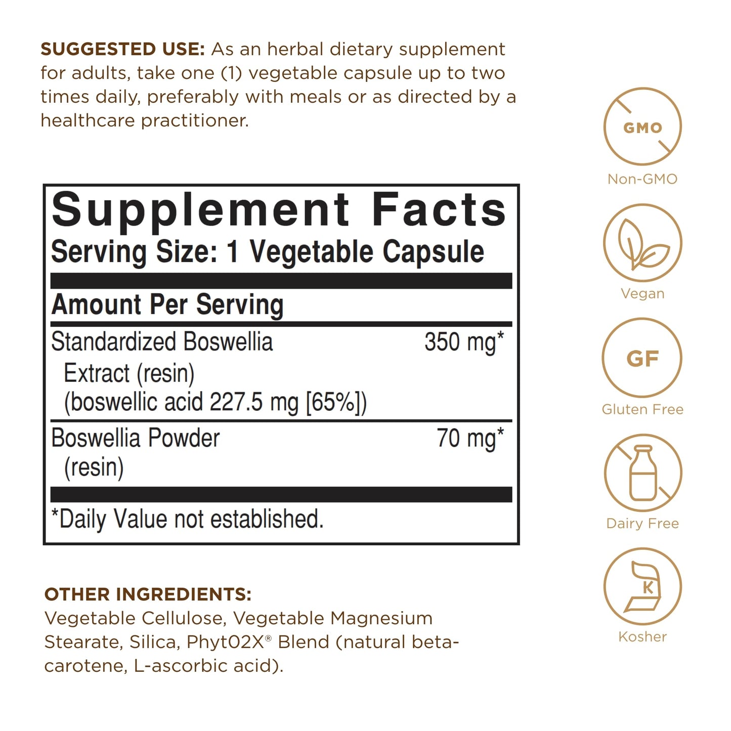 SOLGAR Boswellia Resin Extract Vegetable Caps, 60 CT - Standardized Herbal Extract