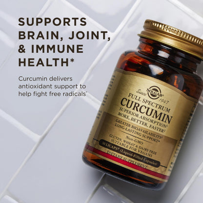 Solgar Full Spectrum Curcumin - 90 LICaps | Superior Absorption for Brain, Joint & Immune Health