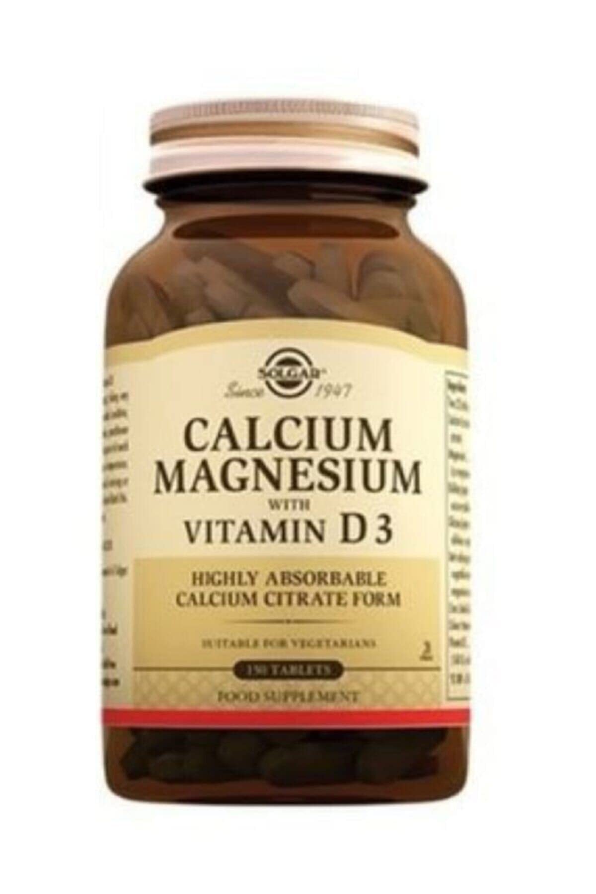 Solgar Calcium Magnesium with Vitamin D3 – 2-Pack (150 Tablets) – Supports Bones, Nerves & Muscles | Non-GMO, Gluten Free, Kosher