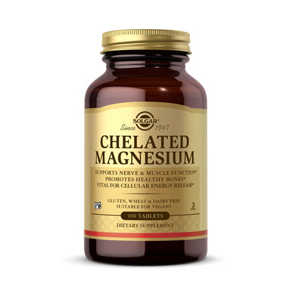 Solgar Chelated Magnesium - 400 mg/Serving | 25 Servings | Vegan & Gluten Free
