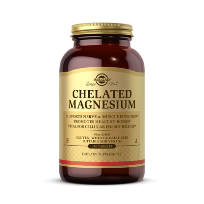 Solgar Chelated Magnesium 250 Tablets – Supports Nerve & Muscle Function