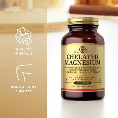 Solgar Chelated Magnesium - 400 mg/Serving | 25 Servings | Vegan & Gluten Free
