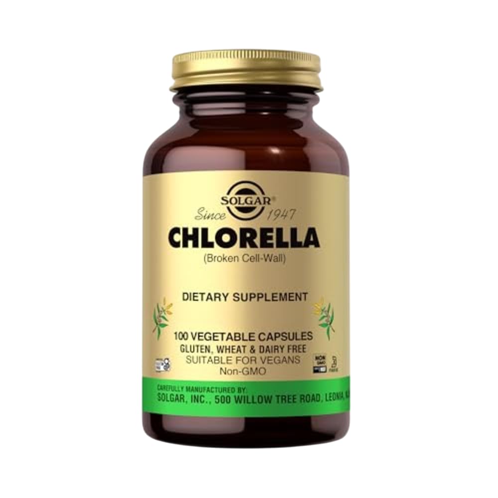 Solgar Chlorella - 100 Vegetable Capsules - Maximum Absorption - Non-GMO, Vegan, Gluten Free, Kosher - 100 Servings