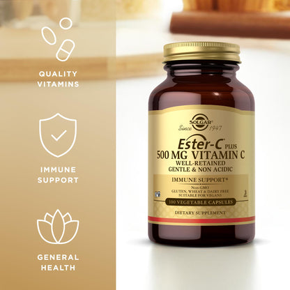 Solgar Ester-C Plus 500 mg Vitamin C – 200 Servings (2 x 100 Veg Capsules)