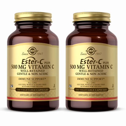 Solgar Ester-C Plus 500 mg Vitamin C – 200 Servings (2 x 100 Veg Capsules)