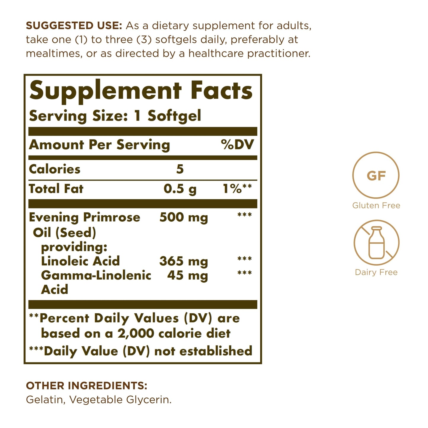 Solgar Evening Primrose Oil 500 mg – 360 Servings, 2 Pack | Gluten Free & Dairy Free