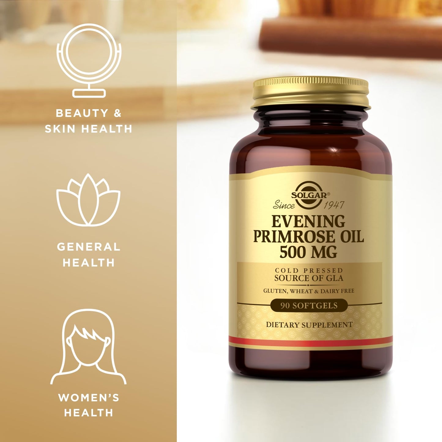 Solgar Evening Primrose Oil 500 mg – 360 Servings, 2 Pack | Gluten Free & Dairy Free