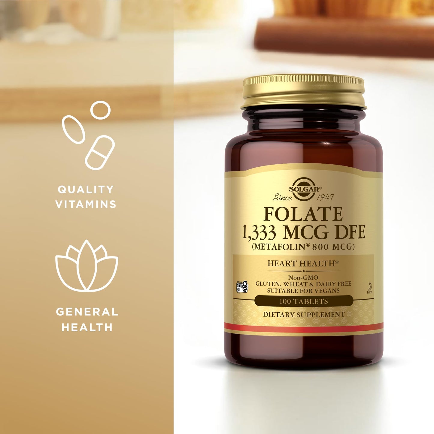 Solgar Folate 1333 mcg DFE Metafolin Prenatal Vitamin – Pack of 2 (200 Servings)