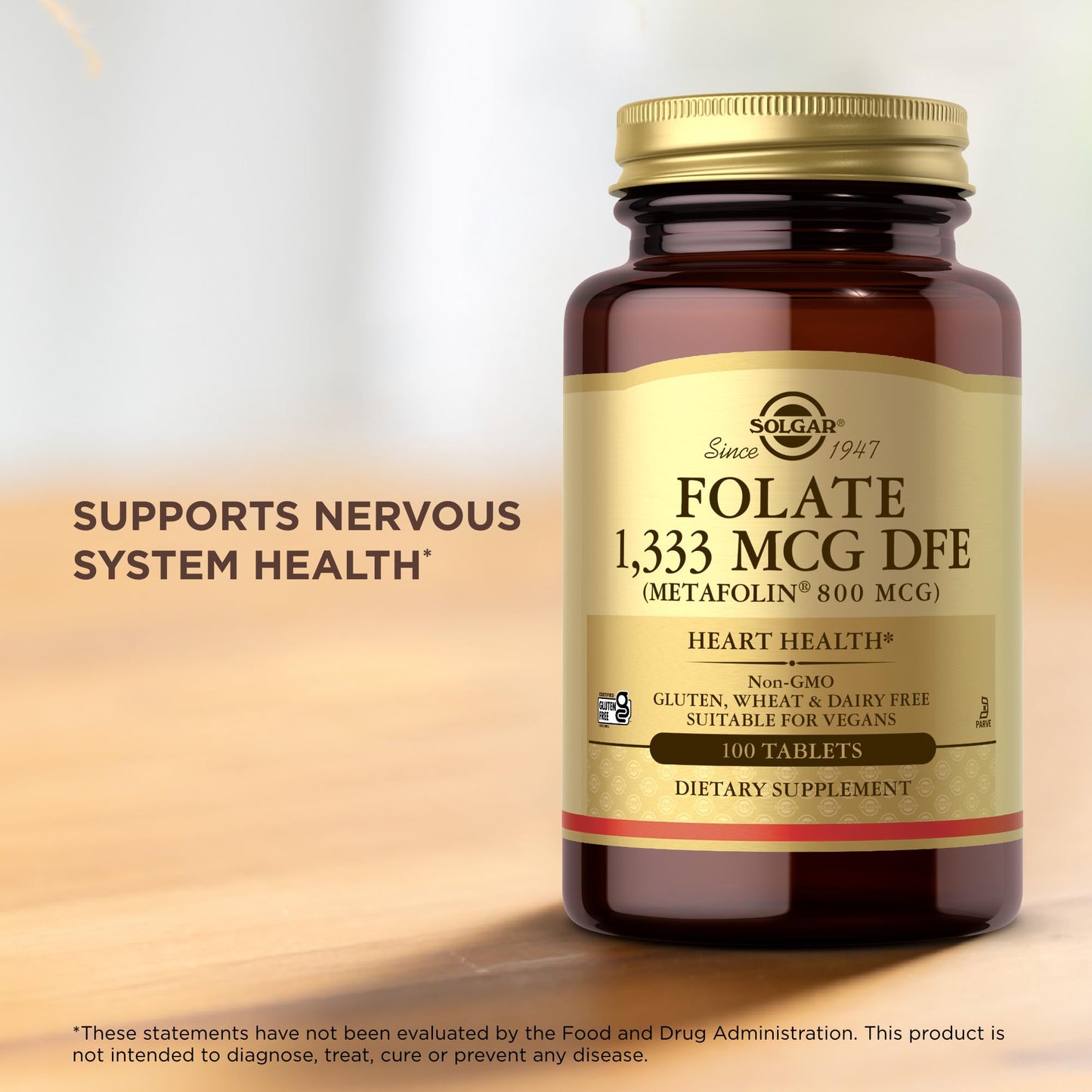 Solgar Folate 1333 mcg DFE Metafolin Prenatal Vitamin – Pack of 2 (200 Servings)