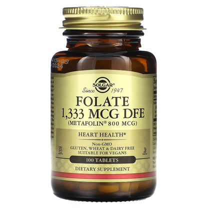 Solgar Folate 1333 MCG DFE Metafolin 800 mcg Tablets – 8 oz