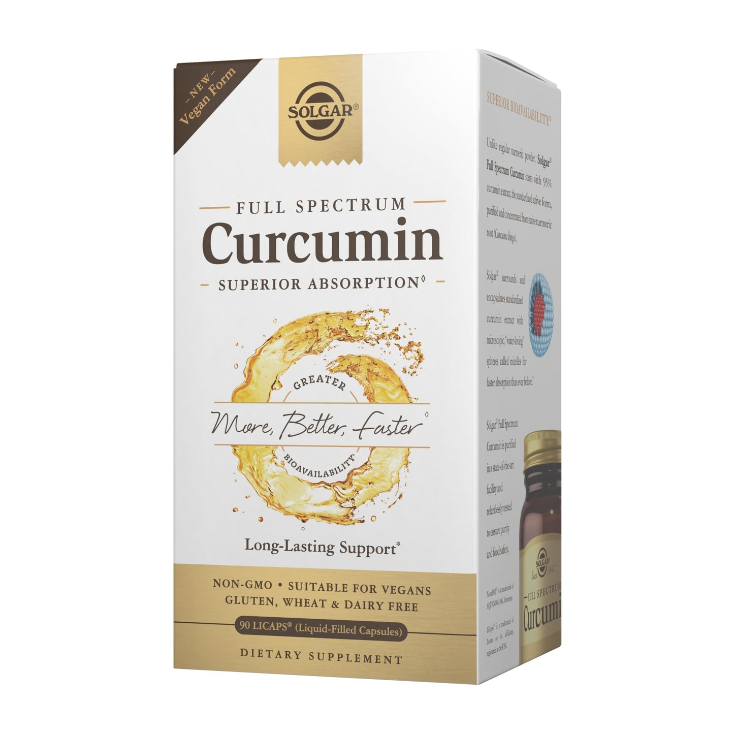 Solgar Full Spectrum Curcumin - 90 LICaps | Superior Absorption for Brain, Joint & Immune Health
