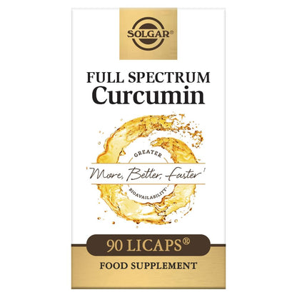 Solgar Full Spectrum Curcumin - 90 LiCaps | Superior Absorption, Brain, Joint & Immune Health | Non-GMO, Vegan, Gluten Free, Dairy Free