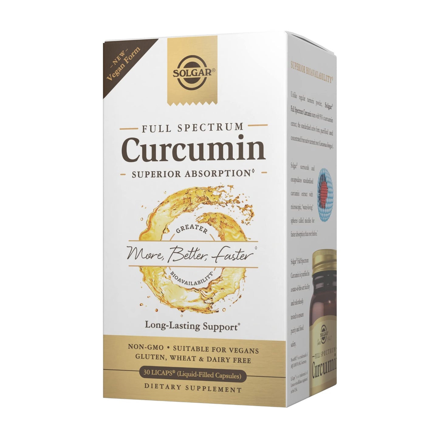 Solgar Full Spectrum Curcumin LiCaps - 30 Servings | Superior Absorption, Brain & Immune Health