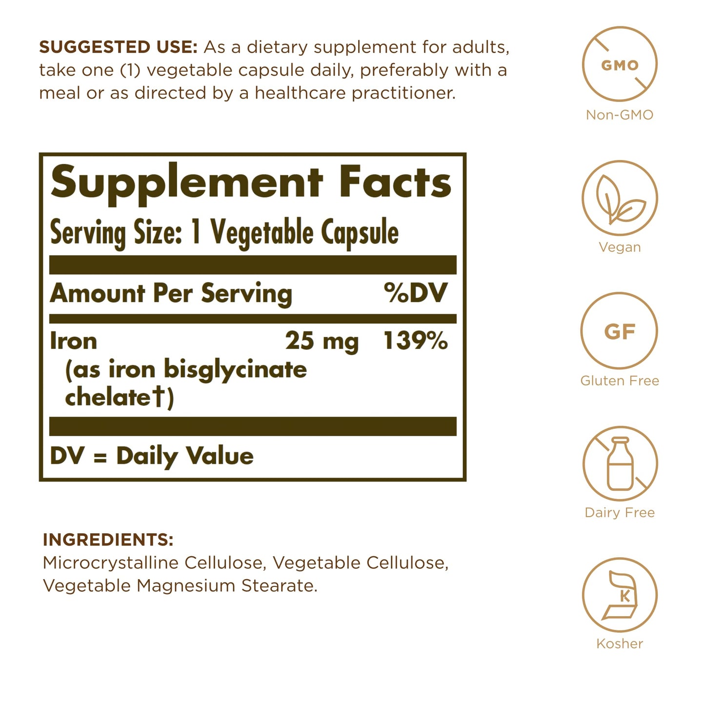 Solgar Gentle Iron 25 mg (Iron Bisglycinate) – 360 Servings, 2-Pack | Non-Constipating & Gluten Free