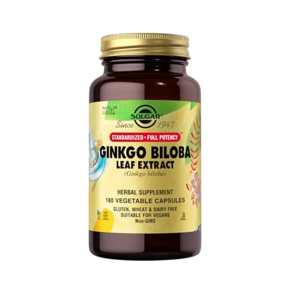 Solgar Ginkgo Biloba Leaf Extract - 180 Veg Capsules | Standardized Full Potency (SFP)