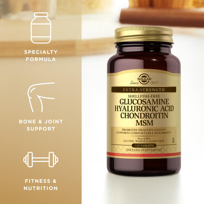 Solgar Glucosamine + Hyaluronic Acid + Chondroitin + MSM – Joint Support (120 Tablets x 2) | Non-GMO, Gluten Free