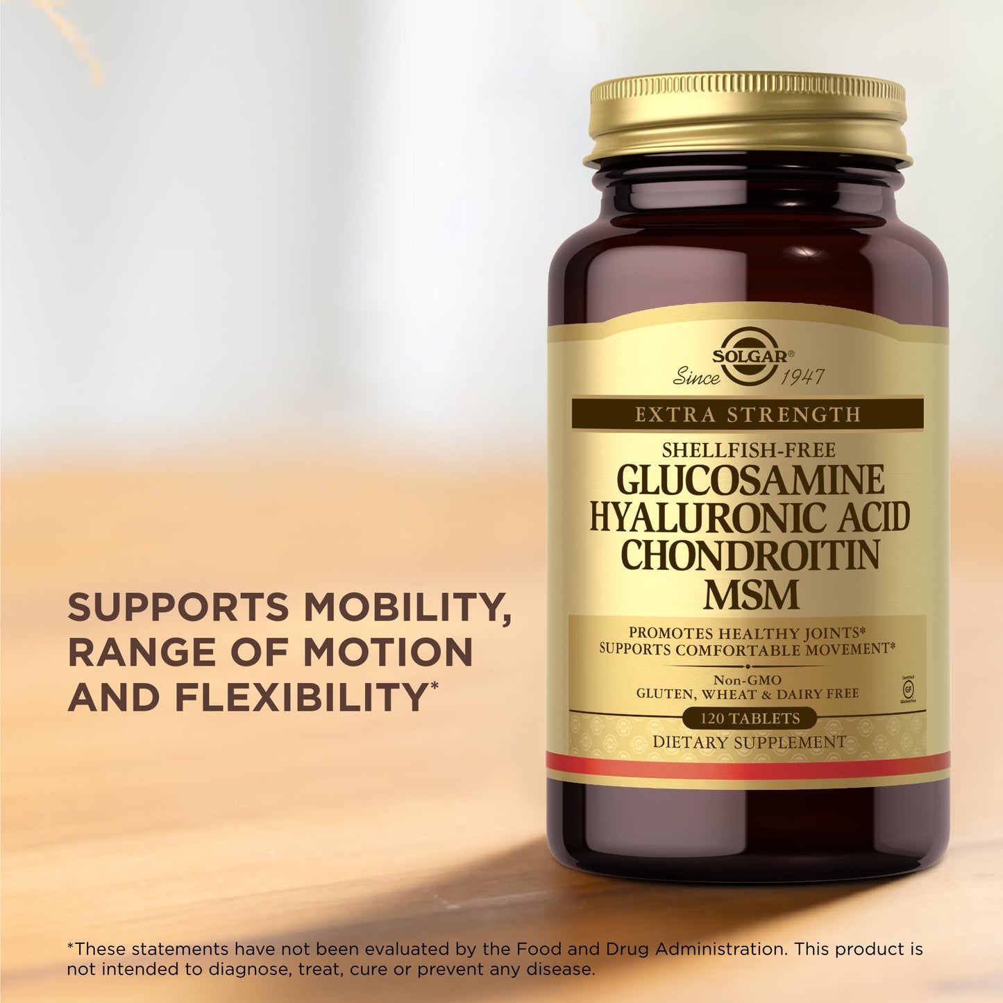 Solgar Glucosamine + Hyaluronic Acid + Chondroitin + MSM – Joint Support (120 Tablets x 2) | Non-GMO, Gluten Free