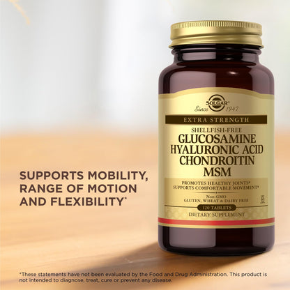 Solgar Glucosamine + Hyaluronic Acid + Chondroitin + MSM – Joint Support (120 Tablets x 2) | Non-GMO, Gluten Free