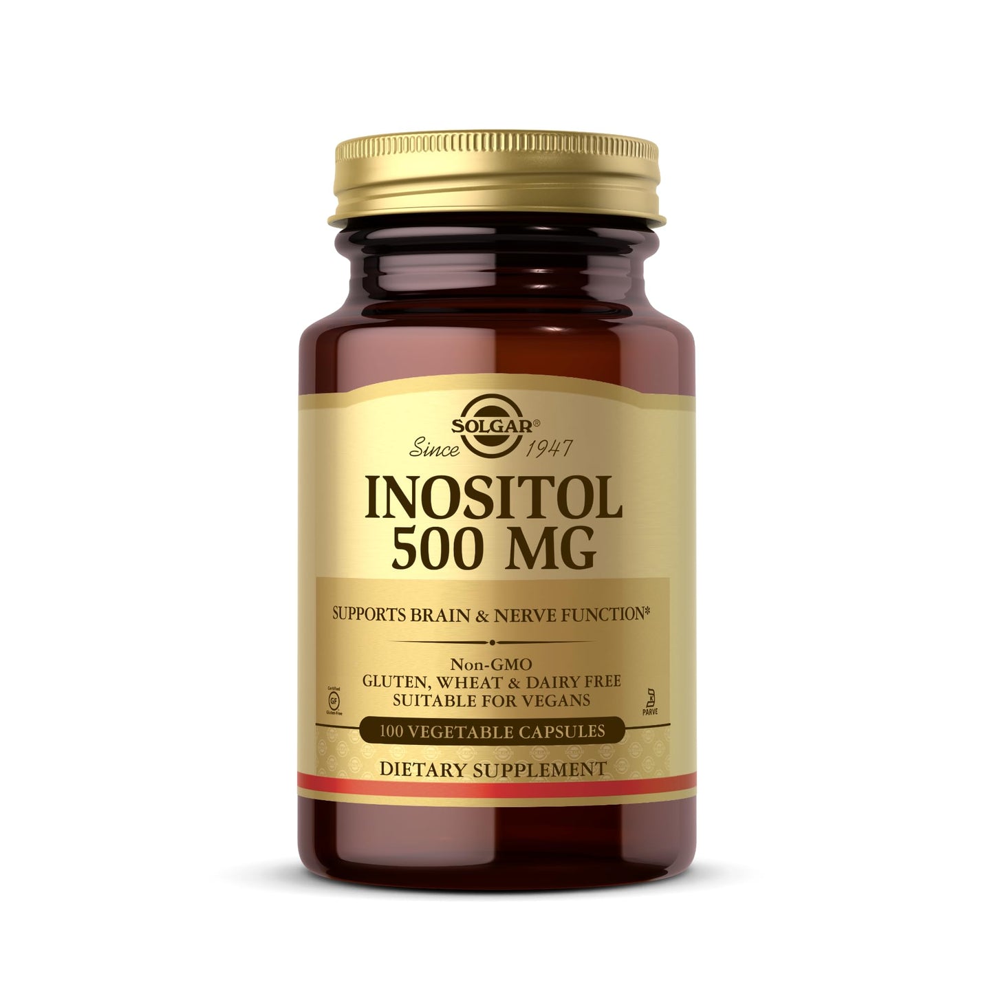Solgar Inositol 500 mg – 100 Veg Capsules | Supports Cellular Function & Brain Health | Vegan, Gluten Free, Dairy Free, Kosher