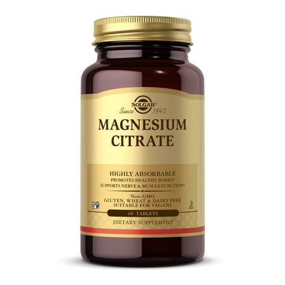 Solgar Magnesium Citrate 60 Tablets | Nerve and Muscle Support