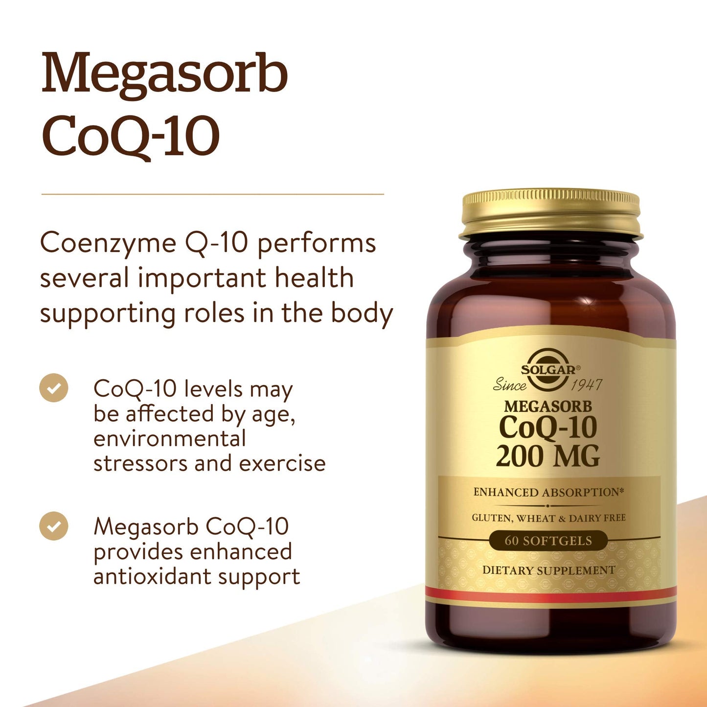 Solgar Megasorb CoQ-10 200 mg – 60 Softgels | Heart & Brain Support