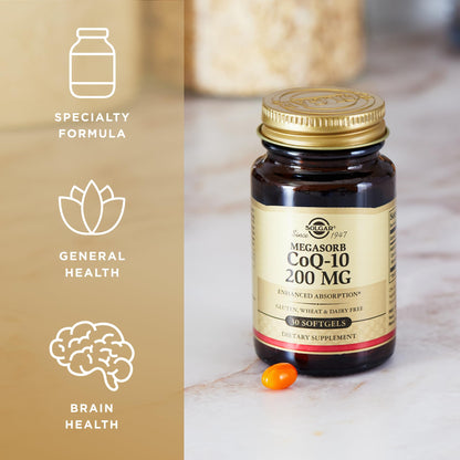 Solgar Megasorb CoQ-10 200 mg - 30 Softgels | Enhanced Absorption