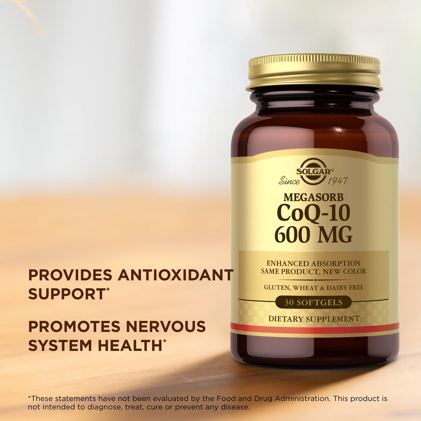 Solgar Megasorb CoQ-10 600 mg | 30 Softgels (Pack of 3) – Enhanced Absorption, Gluten Free, Dairy Free | 90 Servings