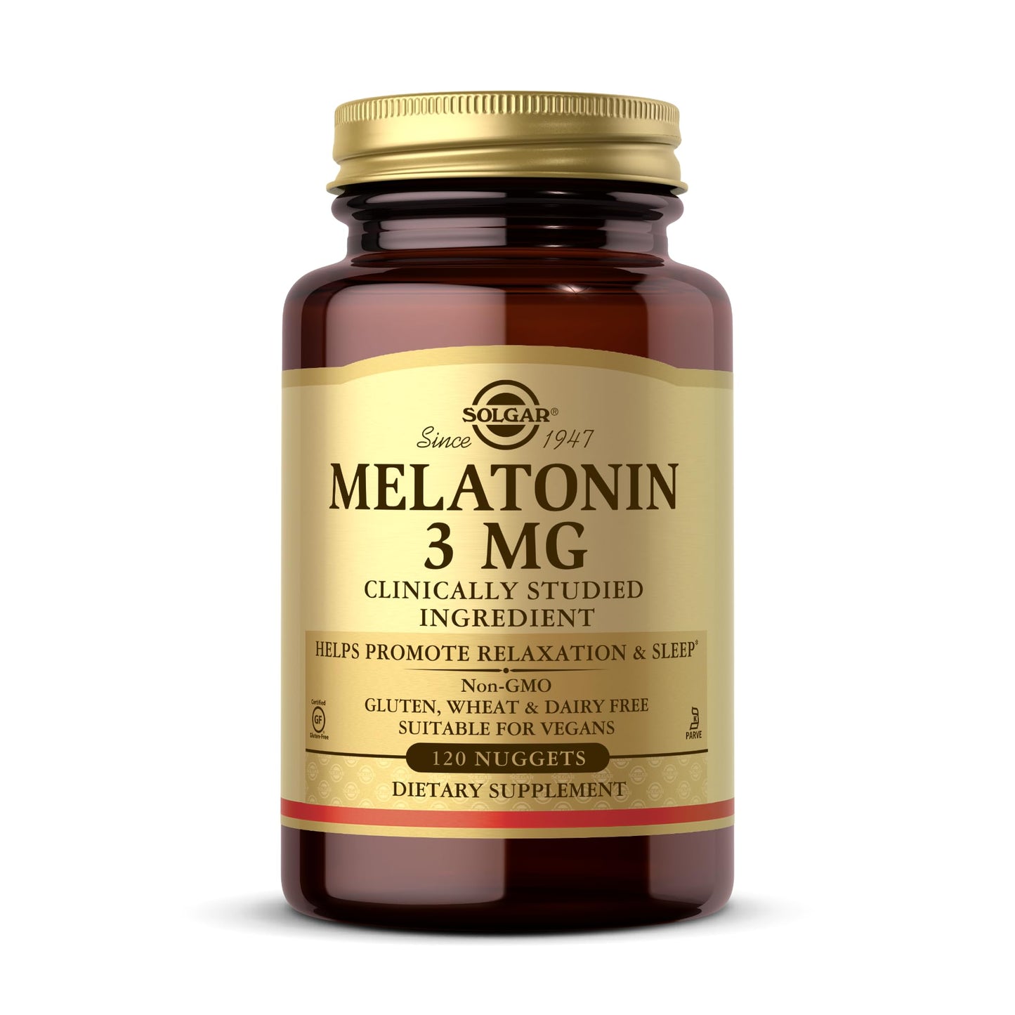 Solgar Melatonin 3 mg - 120 Nuggets | Sleep Support, Vegan & Non-GMO
