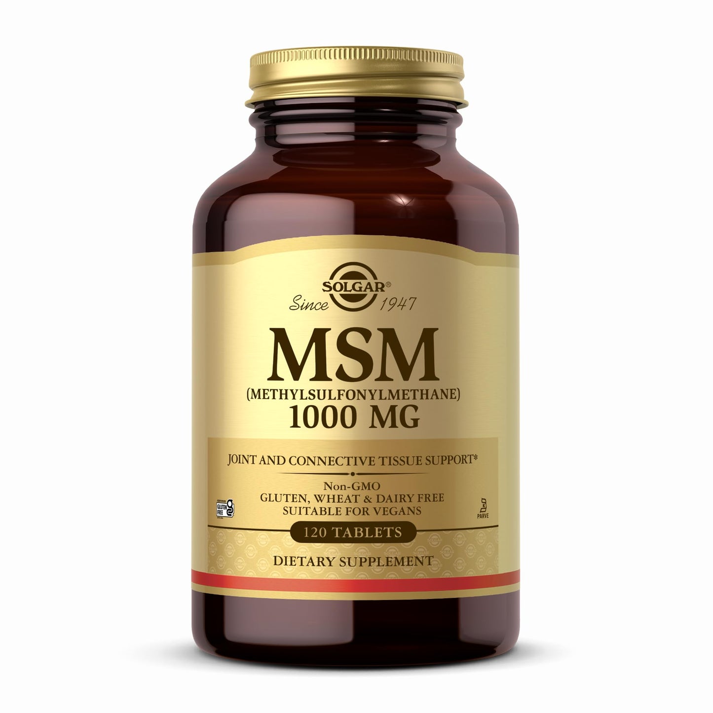 Solgar MSM 1000 mg - 120 Tablets | Joints & Connective Tissue Support | Non-GMO, Vegan, Gluten Free, Dairy Free, Kosher