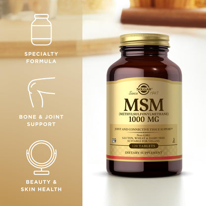 Solgar MSM 1000 mg – 240 Servings (2 x 120 Tablets) – Joint Support, Vegan, Non-GMO