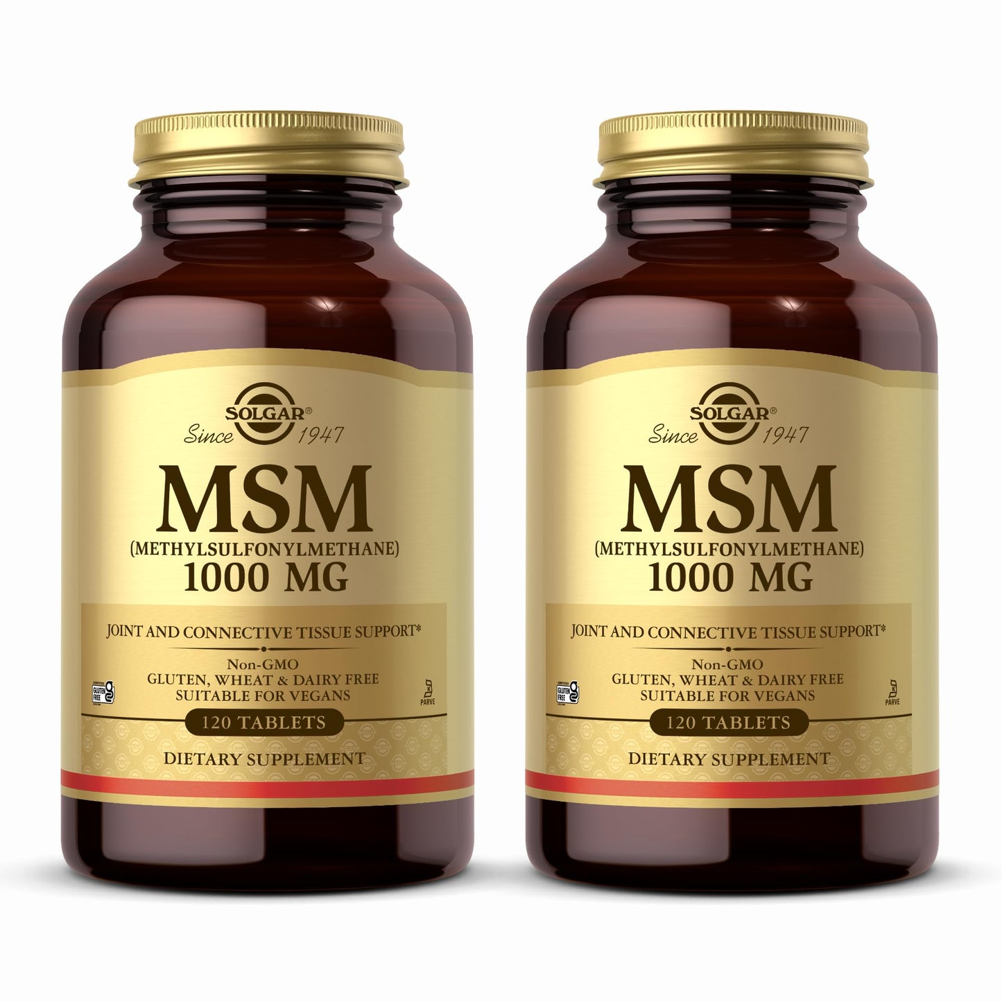 Solgar MSM 1000 mg – 240 Servings (2 x 120 Tablets) – Joint Support, Vegan, Non-GMO