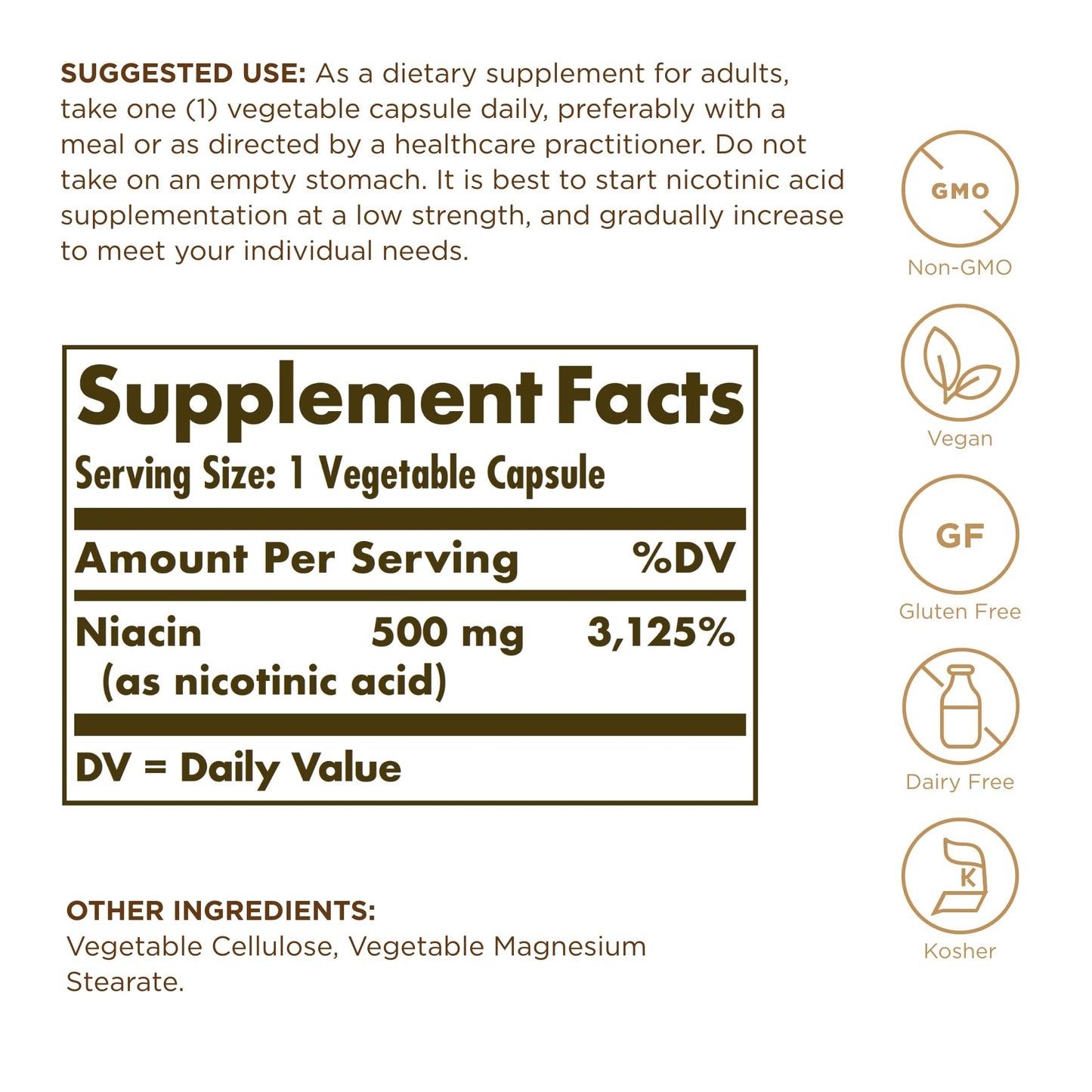 Solgar Niacin (Vitamin B3) 500 mg – 100 Vegetarian Capsules | Energy Metabolism