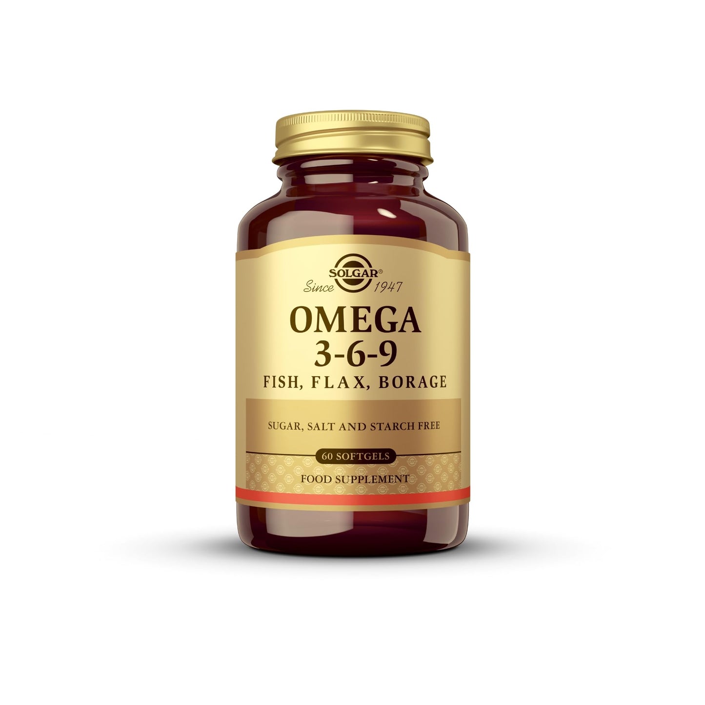 Solgar 1300 mg Omega 3-6-9-60 Softgels – Joint & Skin Health | Non-GMO, Gluten Free | 20 Servings