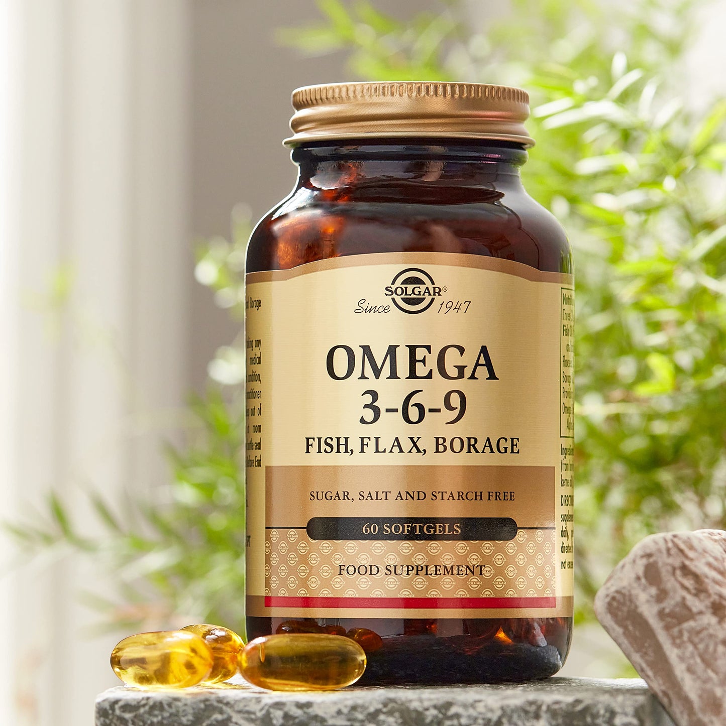 Solgar 1300 mg Omega 3-6-9-60 Softgels – Joint & Skin Health | Non-GMO, Gluten Free | 20 Servings