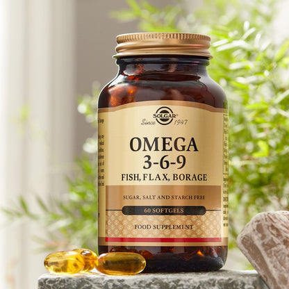 Solgar 1300 mg Omega 3-6-9-60 Softgels – Joint & Skin Health | Non-GMO, Gluten Free | 20 Servings