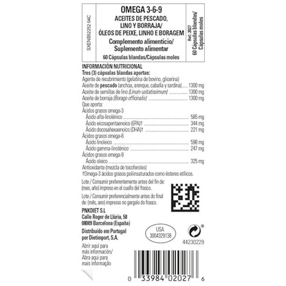 Solgar 1300 mg Omega 3-6-9-60 Softgels – Joint & Skin Health | Non-GMO, Gluten Free | 20 Servings