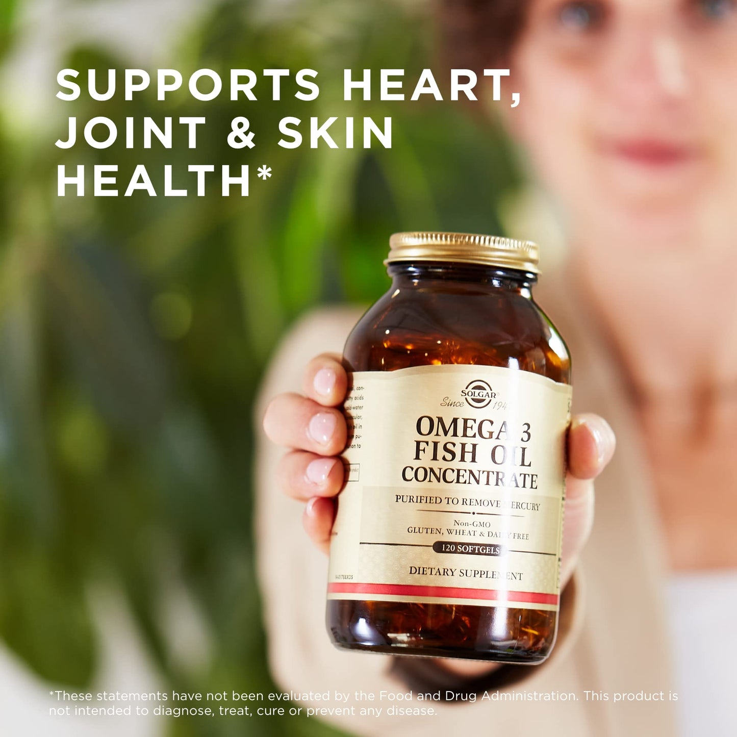 Solgar Omega-3 Fish Oil Concentrate • 120 Softgels • Joint & Metabolic Health • Gluten Free, Non-GMO, Dairy Free • 60 Servings